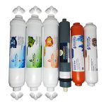 Pera Water Kapalı Kasa Su Arıtma Cihazlarına Uygun Platinium 80 Gpd İnline 6'li Mineral Filtre Seti Bağlantı Dirseği Hediyeli Mineral Filtre