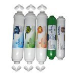 Pera Water Kapalı Kasa Su Arıtma Cihazlarına Uygun Mebransız İnline 5'li Alkali Filtre Seti Bağlantı Dirseği Hediyeli Alkali Filtre