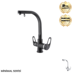 Pera Water Arıtma Çıkışlı 3 Yollu Mi̇ni̇mal Batarya Siyah Renk Ücretsi̇z Kurulum