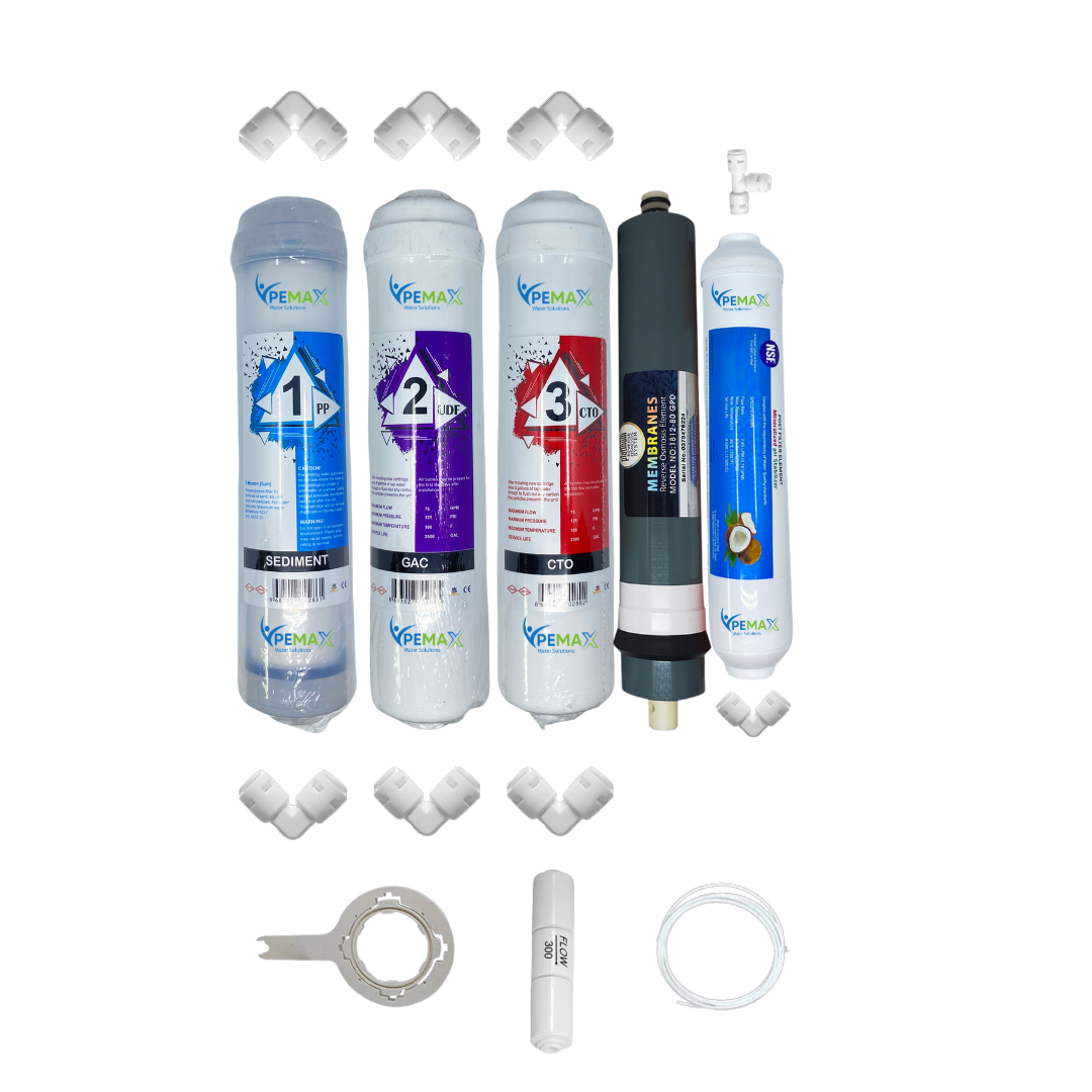 km0147 Pemax Water Solutions Kapalı Kasa Su Arıtma Cihazlarına uygun STD 5 li Platinium mebranlı Mineralli tatlandırıcılı set ve ekipmanları - Görsel 1