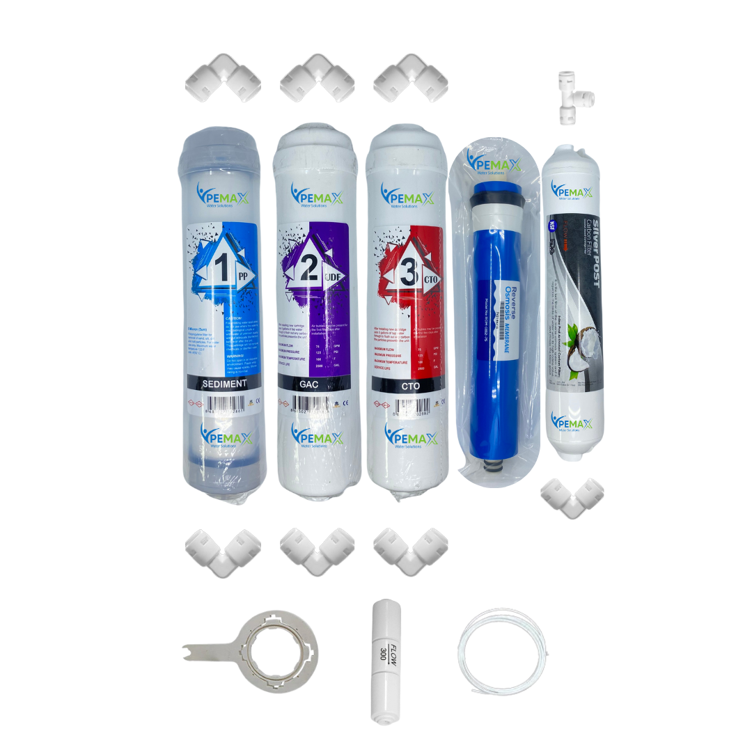 km0174 Pemax Water Solutions Kapalı Kasa Su Arıtma Cihazlarına uygun STD 5 li reverse osmosis mebranlı gümüş iyonlu tatlandırıcılı set ve ekipmanları - Görsel 1