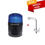 Pera Water Diamond Kapalı Kasa Purefer Filtreli 6 Aşamalı Alkali Su Arıtma Cihazı + Arıtma Çıkışlı Krom L Batarya
