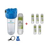 Pera Water 10 İnç Şebeke Girişi Tekli Akti̇f Gac Karbonlu Klor, Ki̇reç Arıtma Sistemi ve Yedek Gac Karbon Filtresi