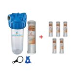 Pera Water 10 İnç Şebeke Girişi Tekli Cto Karbon Fi̇ltre Klor, Ki̇reç Arıtma Sistemi ve Yedek Cto Karbon Filtresi