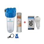 Pera Water 10 İnç Şebeke Girişi Tekli Cto Karbon Fi̇ltre Klor, Ki̇reç Arıtma Sistemi ve Çamaşır Bulaşık Makinesi Kireç Önleyici 3/4 Ölçü