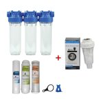 Pera Water 10 İnç Şebeke Girişi 3 Lü Arıtma Sistemi ve Çamaşır Bulaşık Makinesi Kireç Önleyici 3/4 Ölçü