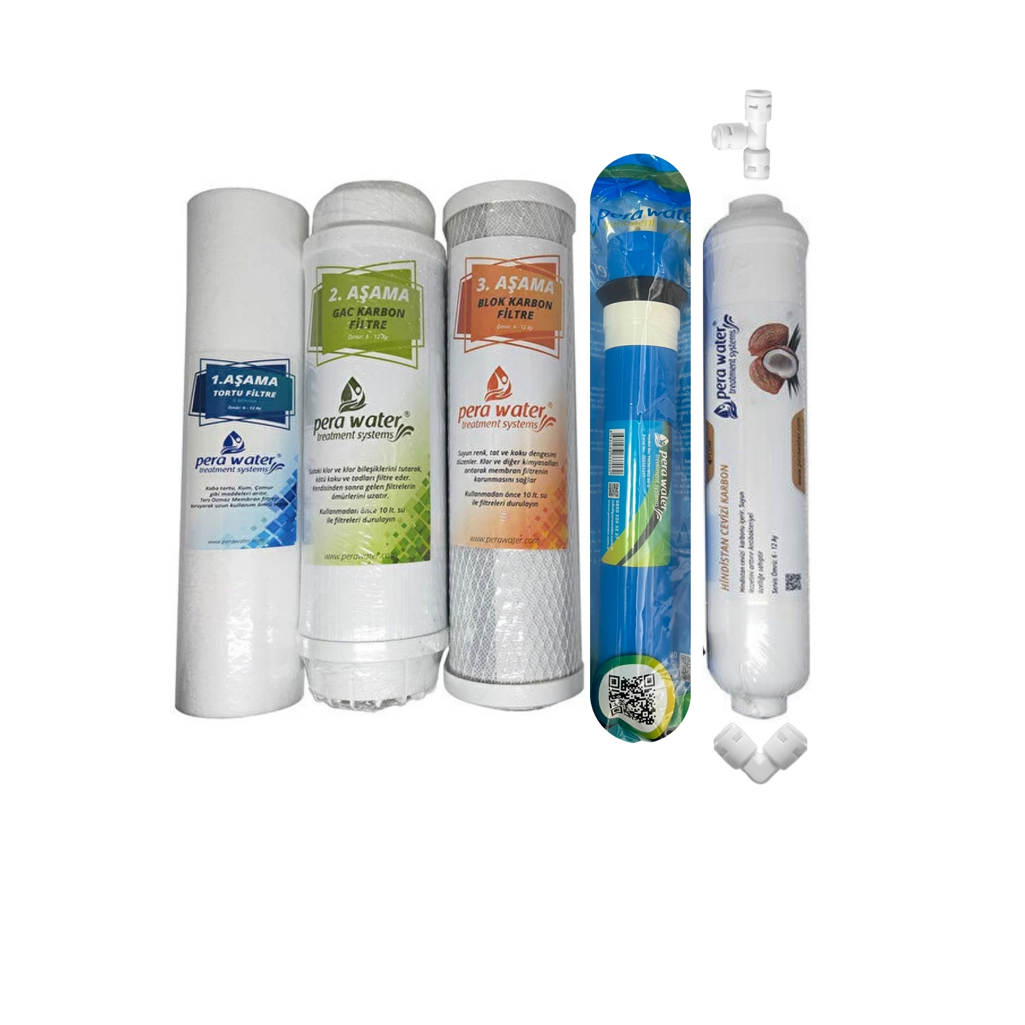 km0764 Pera Water Açık Kasa Su Arıtma Cihazlarına Uygun Pera Water Mebranlı 5’li Filtre Seti Açma Anahtarı Hediyeli - Görsel 1